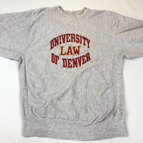 Vintage University Denver Law Champion Reverse Weave Crewneck Sweatshirt XL USA - Picture 3 of 16